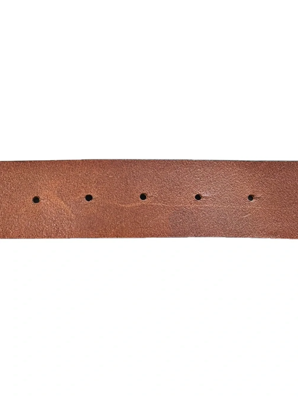 Italian Made 2” Brown Leather Belt With 2.5”Polished Stone Buckle Size M
